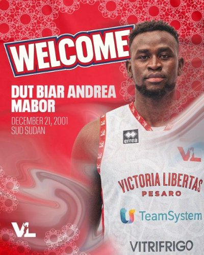 La Victoria Libertas Pesaro  firma Dut Biar Andrea Mabor