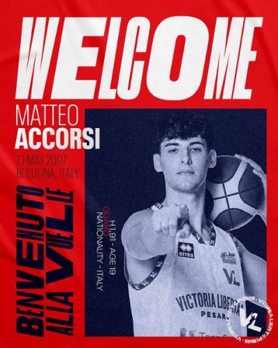 Giovent�, solidit� e talento: per la VL Pesaro ecco Matteo Accorsi!