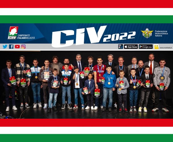 Premiati a Roma i Campioni CIV, CIV Junior e CIV Minimoto 2022