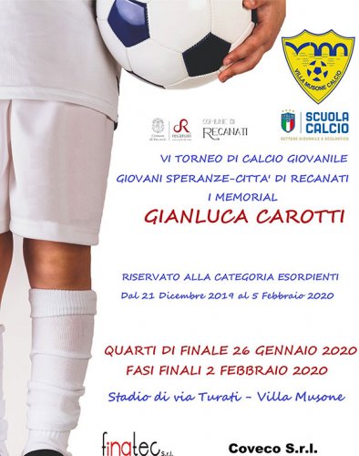 Definiti gli ottavi di finale del 6° torneo giovani speranze, cittą di Recanati - 1° memorial Gianluca Carotti