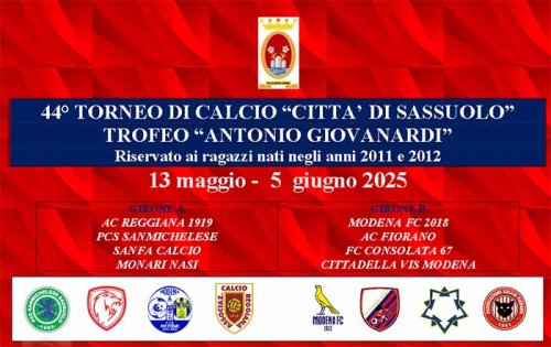 Al via la 44esima edizione torneo di calcio &#8220;Citt di Sassuolo&#8221;