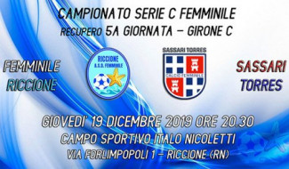 Questa sera il recupero Femminile Riccione vs Torres