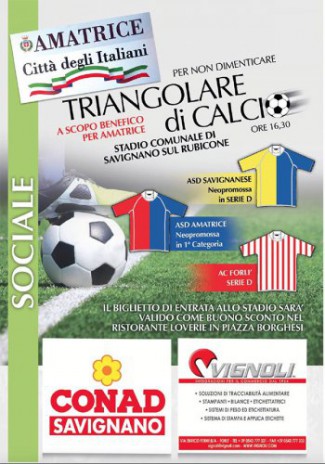 Triangolare a scopo benefico tra Savignanese, Forlì ed Amatrice