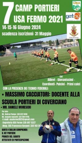 Da venerdi il Camp Portieri USA Fermo
