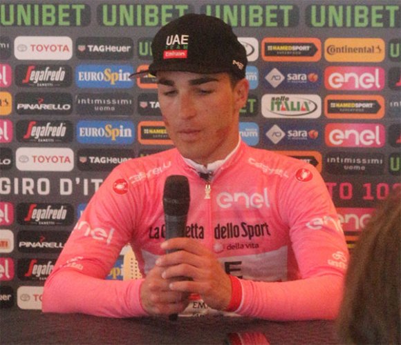 102° Giro d'italia - Intervista alla maglia rosa Valerio Conti