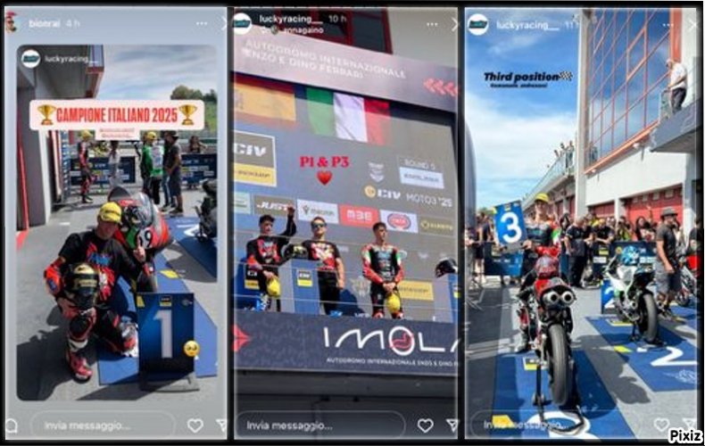 CIV, Imola. Il Lucky Racing festeggia il titolo italiano con Marcos Ruda. Emanuele Andrenacci terzo in Gara 2.