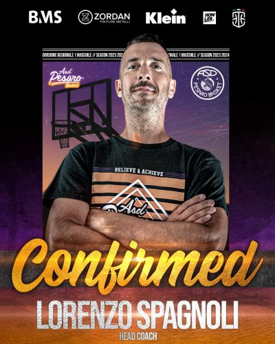 Pesaro Basket: Lorenzo Spagnoli confermato come capo allenatore