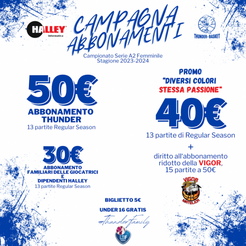 Halley Thunder Matelica: parte la campagna abbonamenti