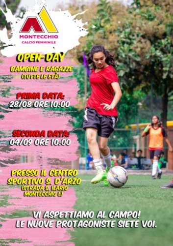 Montecchio, due giorni di Open Day di calcio femminile al Centro sportivo Silvio d'Arzo