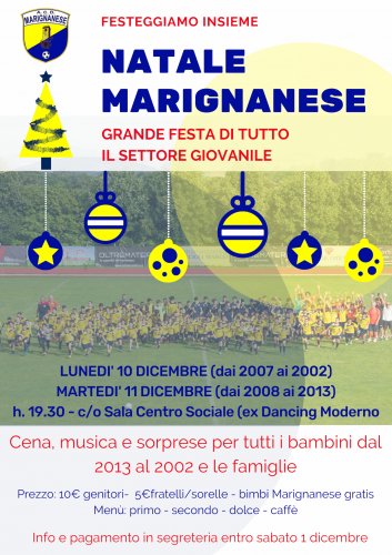 Marignanese, festa di Natale per 250 baby calciatori