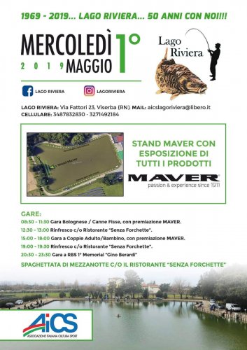 Pesca:il Lago Riviera di Viserba Mercoledi 01 Maggio compie 50anni d'apertura.