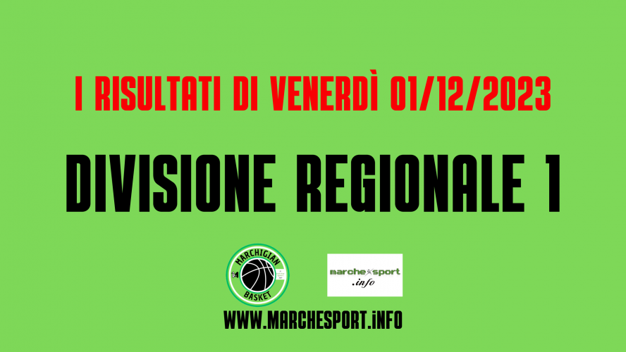 Divisione reg.le 1: i risultati di venerd 01/12/2023