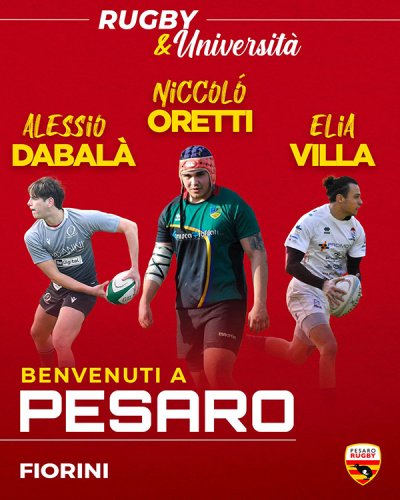 Tre giovani promesse per la Fiorini Pesaro Rugby