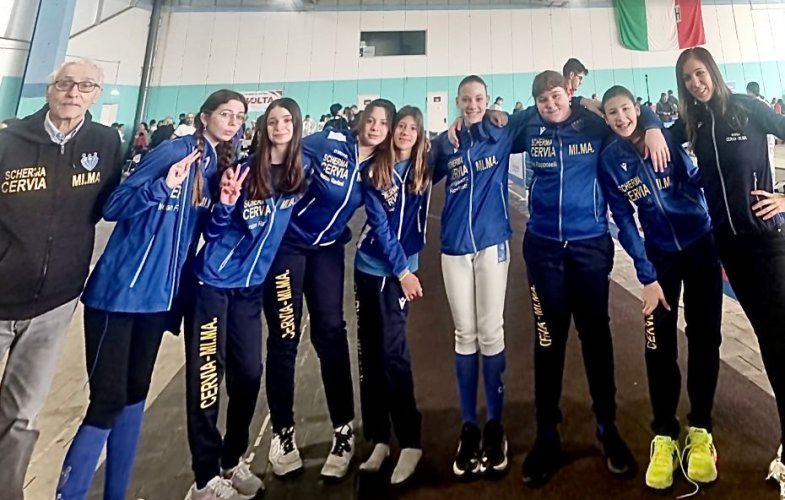 Per Scherma Cervia - Mi.Ma. buoni risultati alla gara Nazionale a squadre del Gran Premio Giovanissim