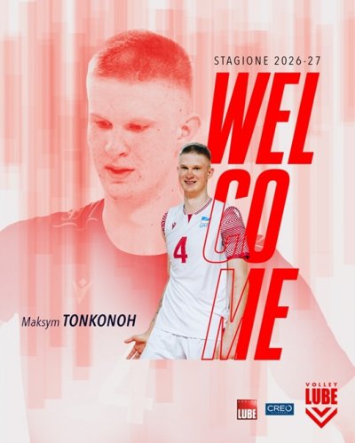 Talento e prospettiva, la Lube ingaggia l'opposto Maksym Tonkonoh