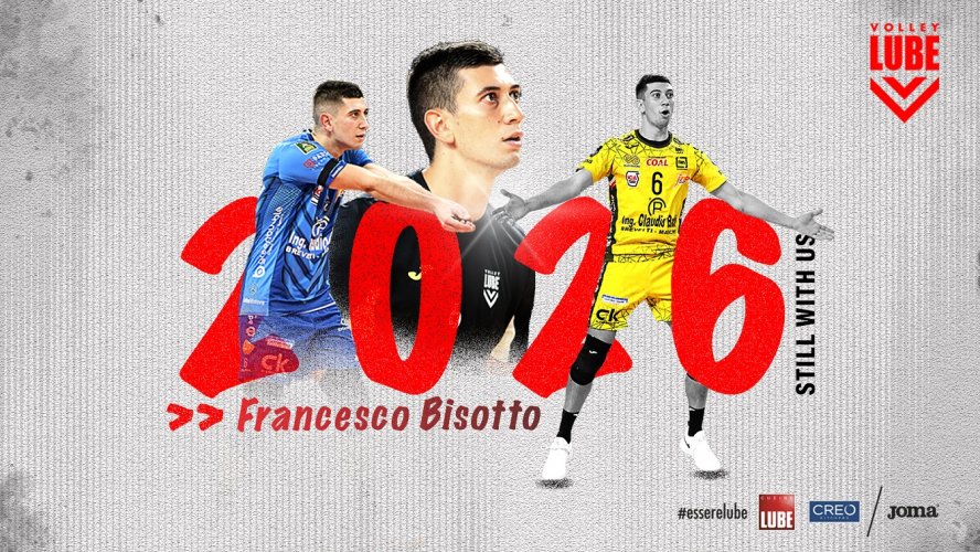 A.S. Volley Lube  - Francesco Bisotto promosso con lode, rinnovo fino al 2026.