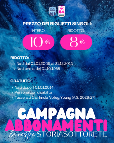 “La nostra Storia Sottorete”, via alla campagna abbonamenti della Clai Imola Volley
