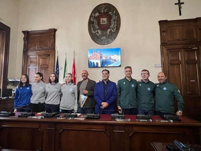 Volley Academy Piacenza - Una rappresentanza della societ ricevuta in Comune
