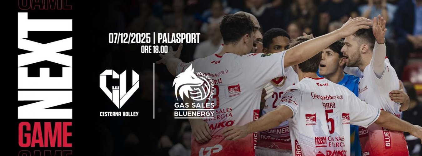 Gas Sales Bluenergy Piacenza  - Domenica 7 dicembre biancorossi a Cisterna