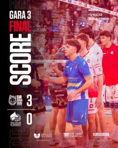 Sir Susa Scai Perugia – Gas Sales Bluenergy Volley Piacenza 3-0  (27-25, 25-21, 25-15)