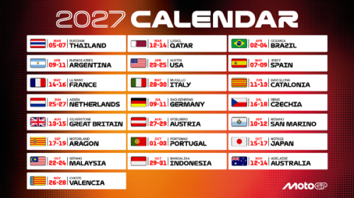 Svelato il calendario MotoGP™ 2027