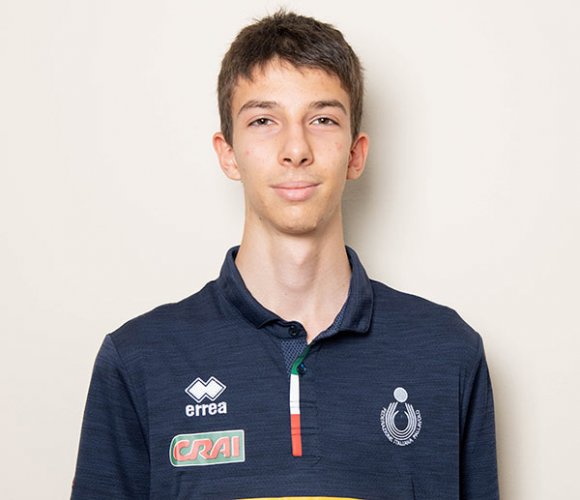 Mattia Orioli con la maglia azzurra agli Europei Under 18