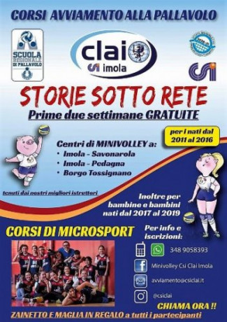 Csi Clai Imola - Sono iniziati i corsi di Minivolley e Microsport