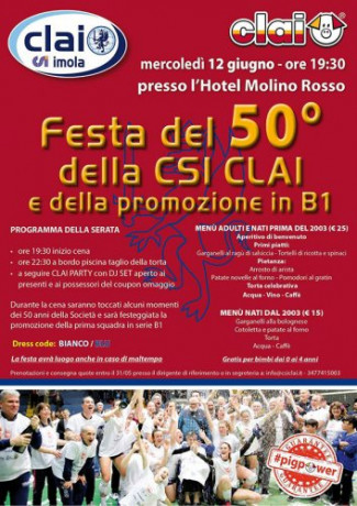 Festa del 50° della CSI Clai Imola e della promozione in serie B1