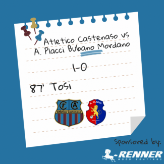 Atletico Castenaso vs Placci Bubano 1-0