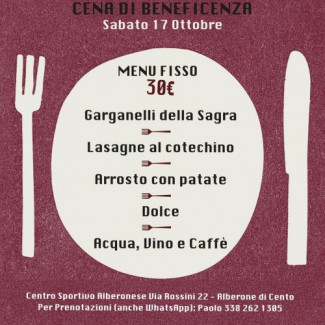 Il 17 ottobre serata di beneficienza per supportare l'Olimpia Quartesana