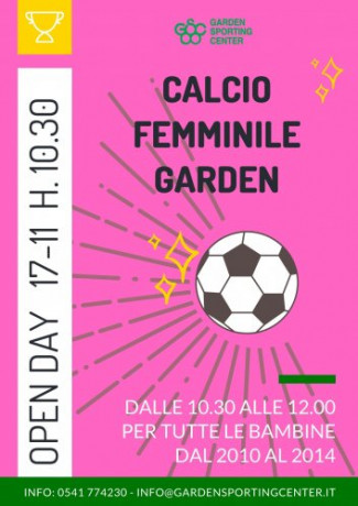 Il calcio Garden è anche femminile: open day il 24 novembre