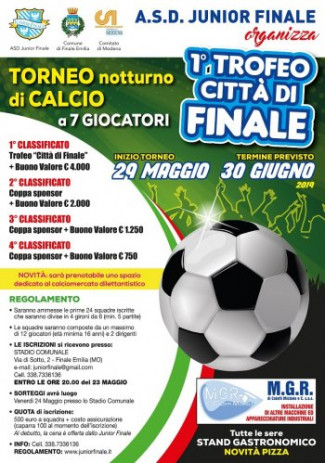 Torneo di Calcio a 7 in notturna "1° Trofeo Città di Finale"