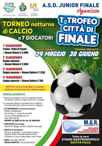 Torneo di Calcio a 7 in notturna "1° Trofeo Città di Finale"